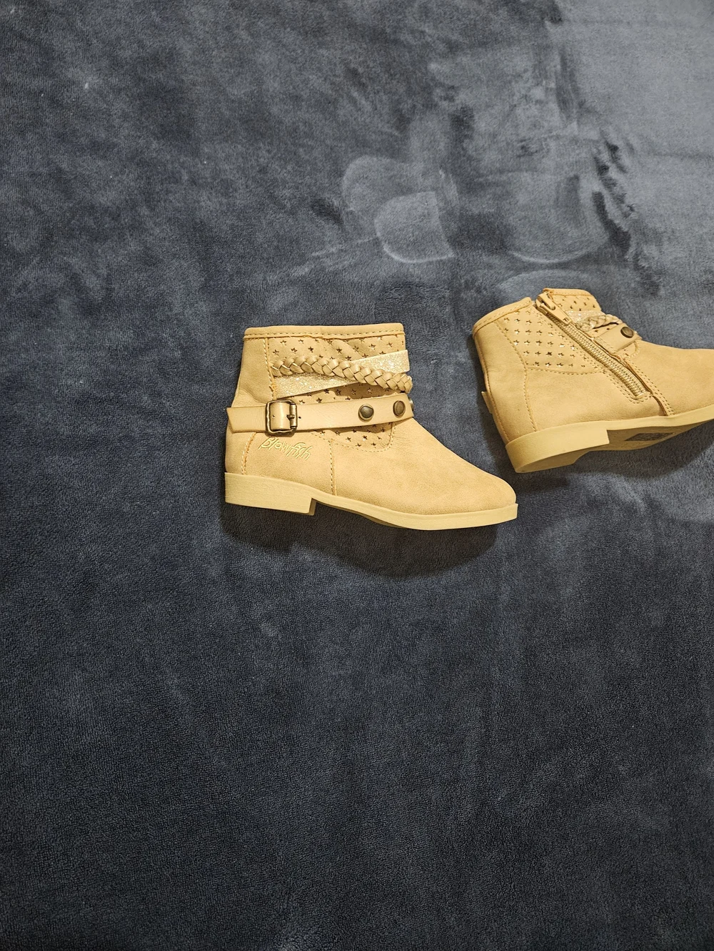 Blowfish Kids Tan Ankle Boots with Braided Strap